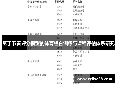基于节奏评分模型的体育组合训练与课程评估体系研究